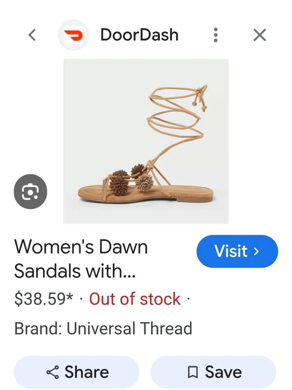 Women's Dawn Sandals  Memory Foam  - Universal Thread Taupe Sz 6.5 & 8.5 ($38)